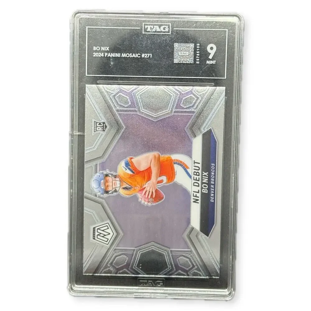 2024 Panini Mosaic NFL Debut Bo Nix RC #271 TAG 9 Mint Denver Broncos Rookie QB